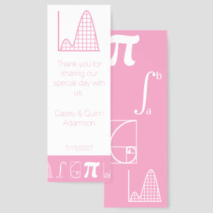 It Adds Up in Petal Pink Wedding Favor Bookmarks
