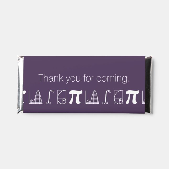 It Adds Up in Purple Hershey Bar Favors (Front)