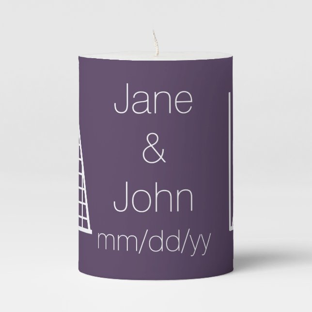 It Adds Up in Purple  Pillar Candle (Front)
