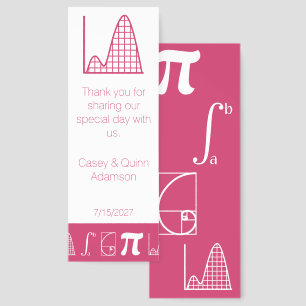 It Adds Up in Raspberry Wedding Favor Bookmarks