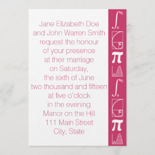 It Adds Up in Raspberry Wedding Invitation