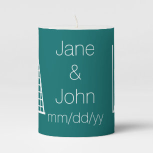 It Adds Up in Teal  Pillar Candle