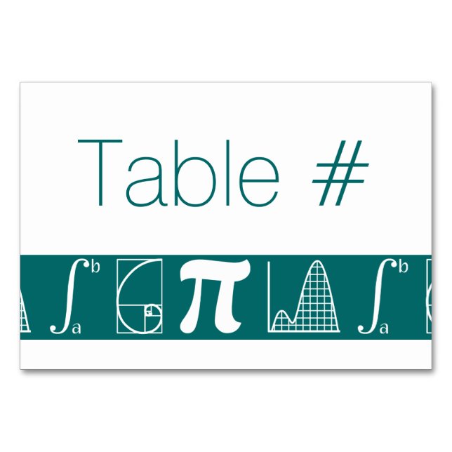 It Adds Up in Teal Table Card (Front)