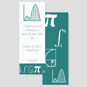 It Adds Up in Teal Wedding Favor Bookmarks