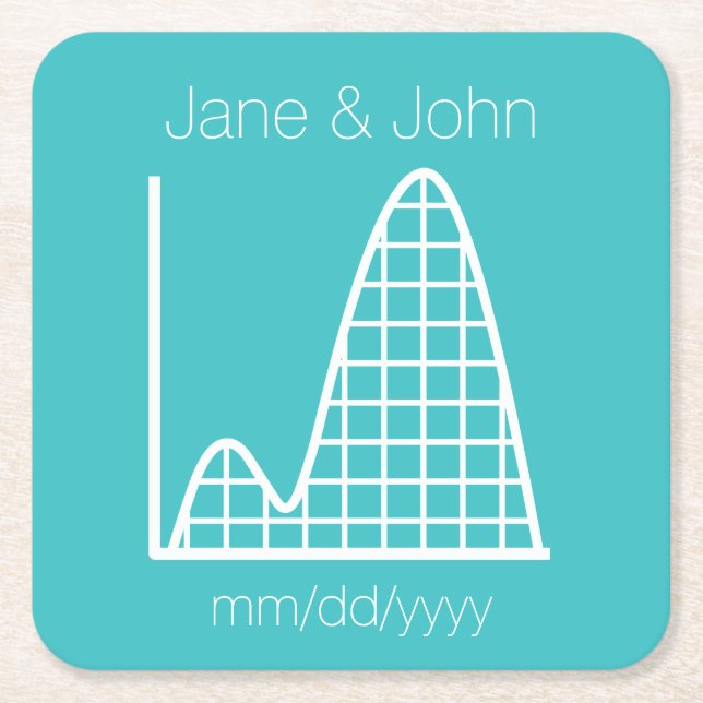 It Adds Up in Turquoise Paper Coaster (Front)