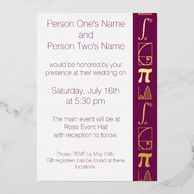 It Adds Up in Wine Foil Invitation (Front)