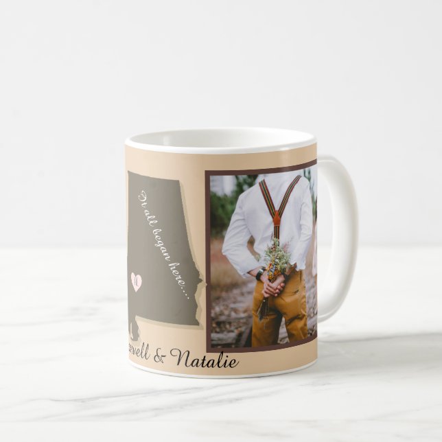 It all Began Here, Alabama Photo Personalize Coffee Mug (Front Right)