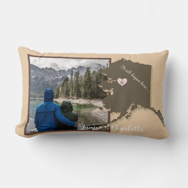 It all Began Here, Alaska, Photo Customize   Lumbar Pillow (Front)