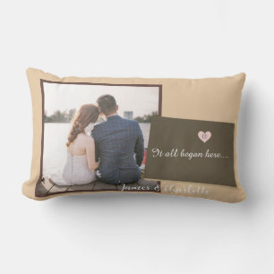 It all Began Here, Colorado, Photo Heart Lumbar Pillow