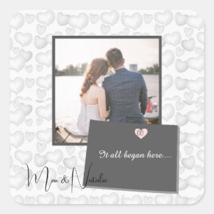 It all Began Here, Colorado, Photo Heart Square Sticker