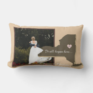 It all Began Here, New York, Photo Heart Couple,   Lumbar Pillow