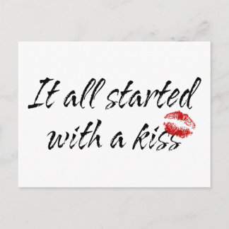 It All Started With A Kiss Maternity Postcard