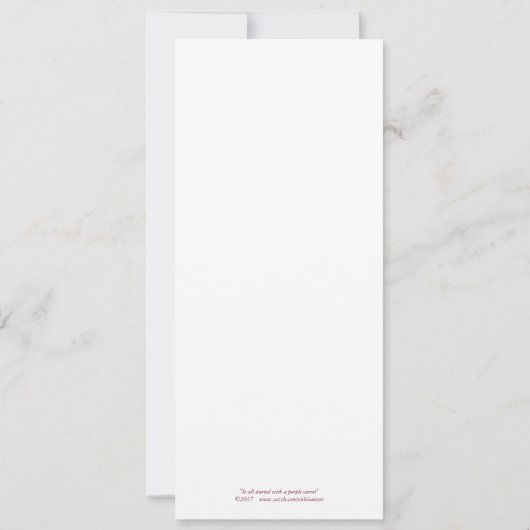 "It all started with a purple carrot" flat card (Back)