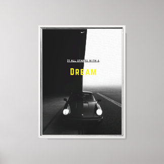 It All Starts With A Dream Motivational Quote. Canvas Print