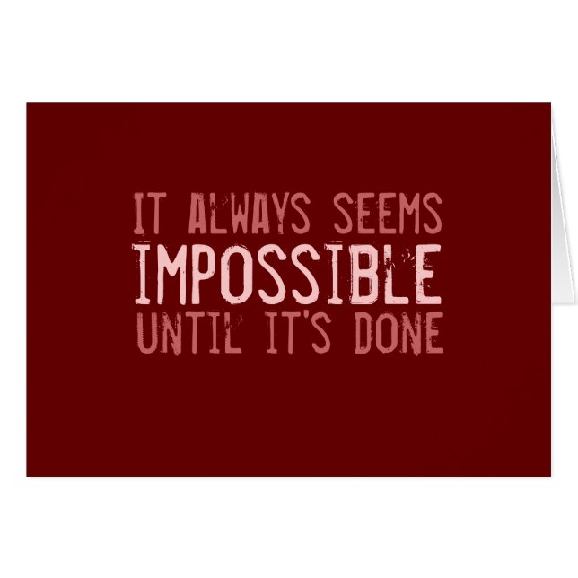 It always seems impossible... cards (Front Horizontal)