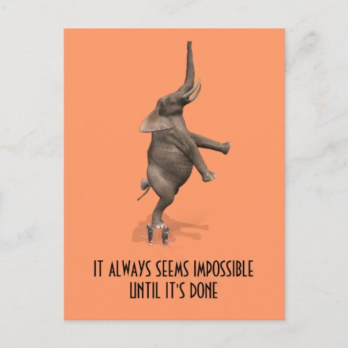 it always seems impossible until its done postcard