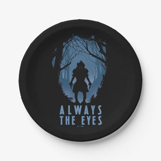 IT Always The Eyes Forest Silhouette Paper Plates (Front)