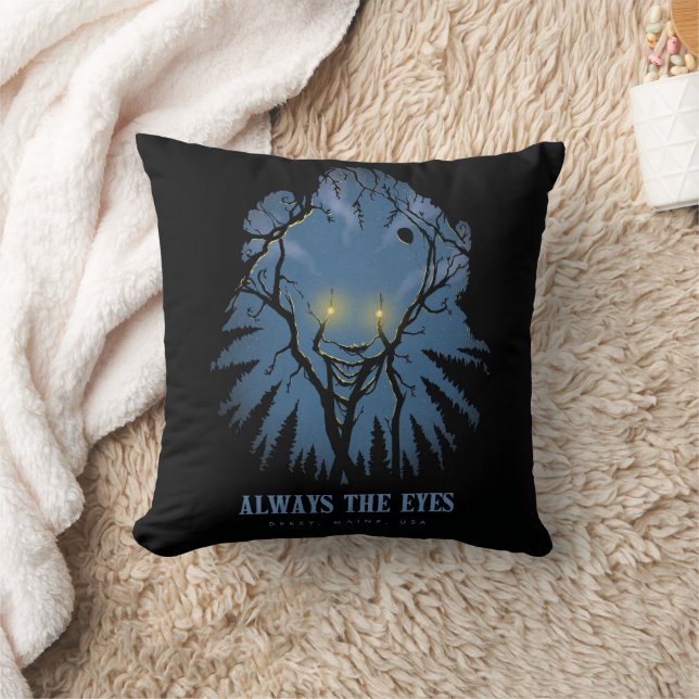 IT Always The Eyes Pareidolic Tree Tops Throw Pillow (Blanket)