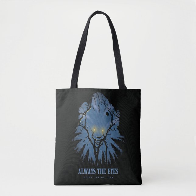 IT Always The Eyes Pareidolic Tree Tops Tote Bag (Front)