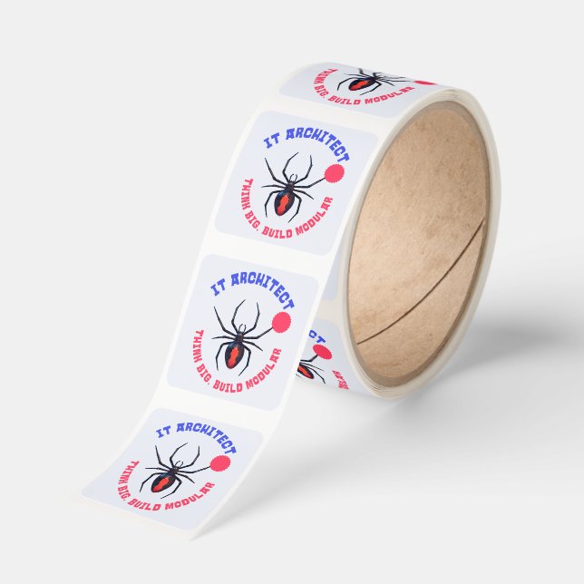 IT Architect: Think Big, Build Modular Funny IT Square Sticker (Roll)