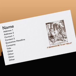 It Behooves Me To Say Hello Frogman Fishman Humor Business Card