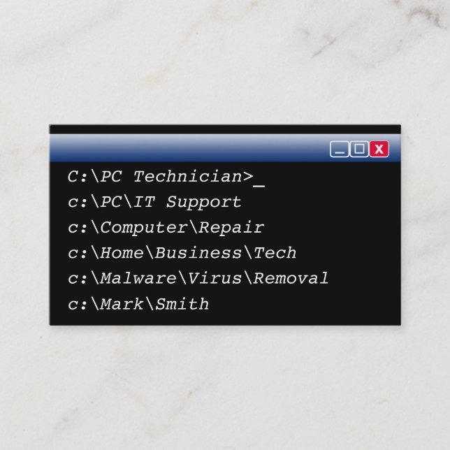 IT Business Cards Personalized Computer Technician (Front)