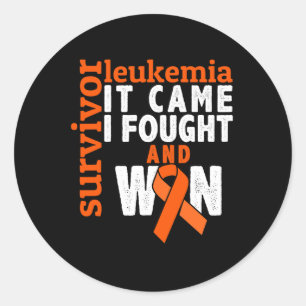 It Came I Fought And Won - Leukemia Cancer Survivo Classic Round Sticker