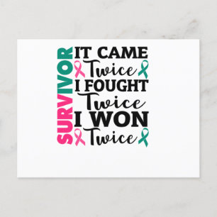 It Came Twice I Won Twice Cancer Survivor Invitation Postcard