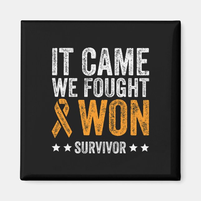 It Came We Fought and Won Leukemia Awareness Survi Magnet (Front)