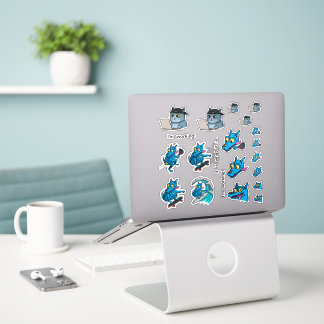 IT Cat and Quircky the blue dog. Sticker