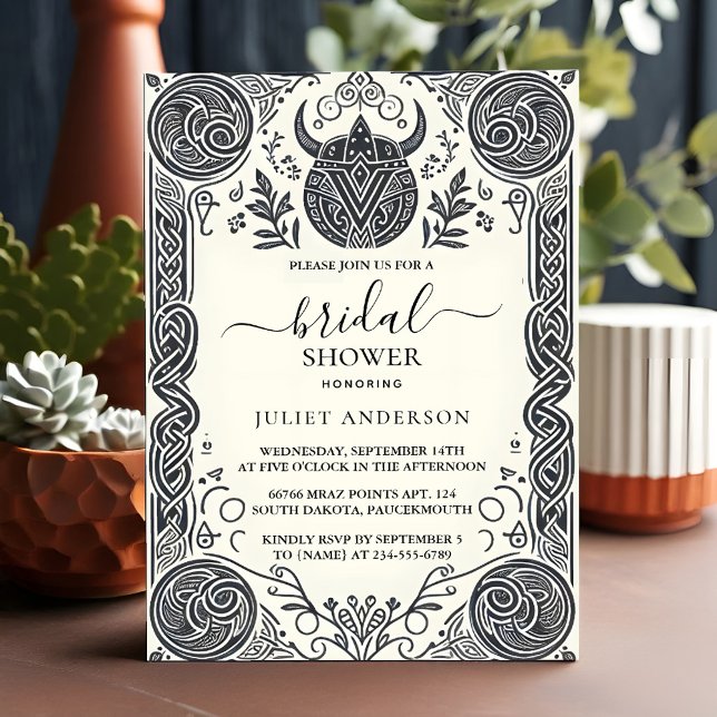 It Celtic Nordic Fun Medieval Scroll Bridal Shower Invitation (Creator Uploaded)