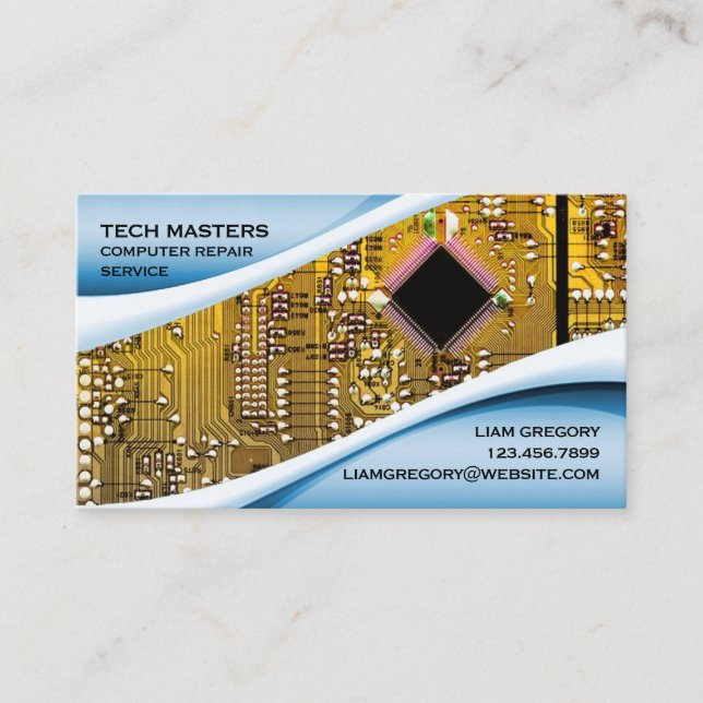 IT Computer Repair Business Card Template (Front)