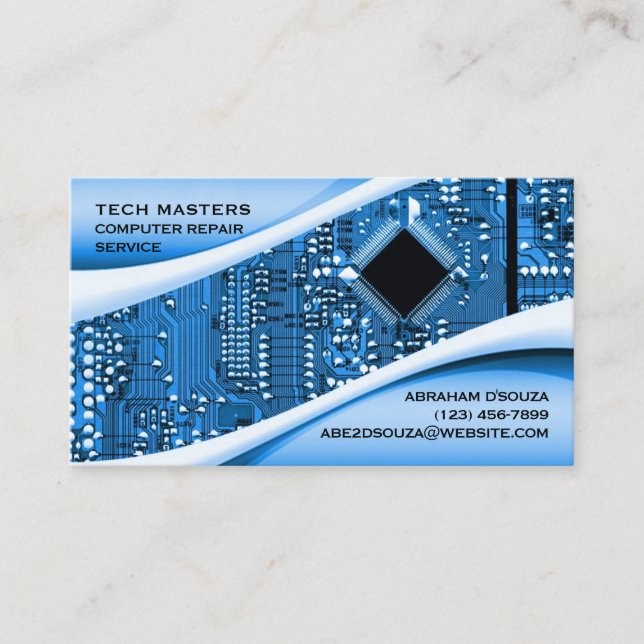 IT Computer Repair Business Card Template (Front)