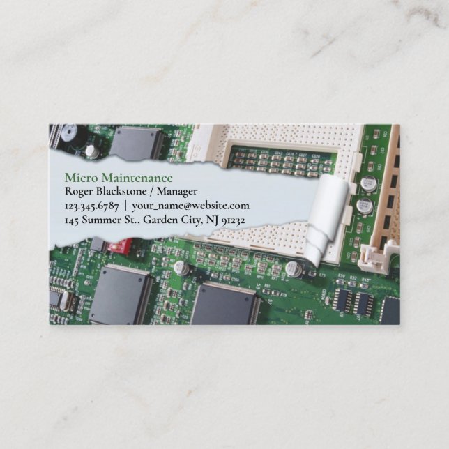 IT Computer Repair Business Card Template  (Front)