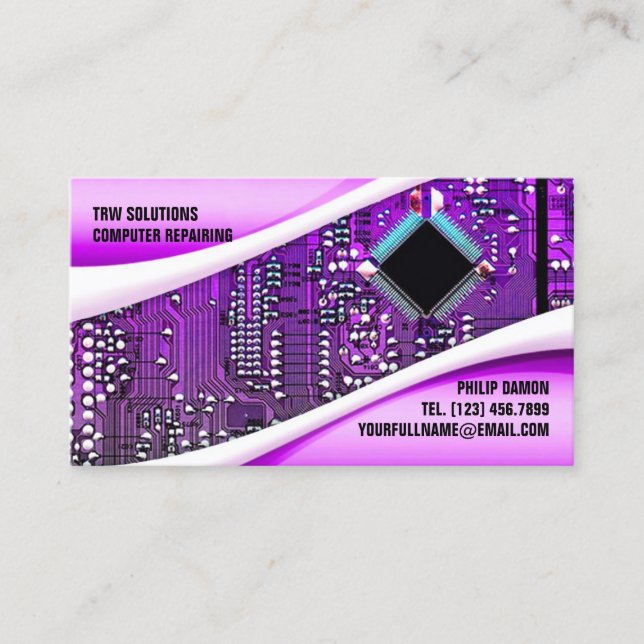 IT Computer Repair Business Card Template  (Front)