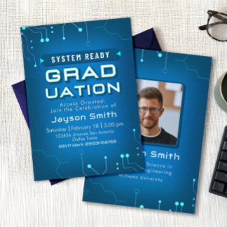 IT - Computer Science Graduation with Photo Invitation