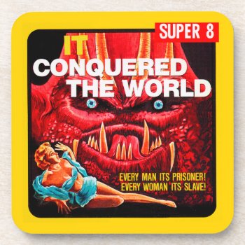 "it Conquered The World" 1950s Movie Film Box Coaster by Vintage_Halloween at Zazzle