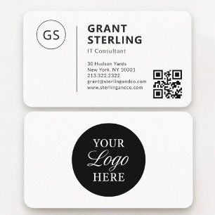 IT Consultant QR Code Logo Professional Business Card