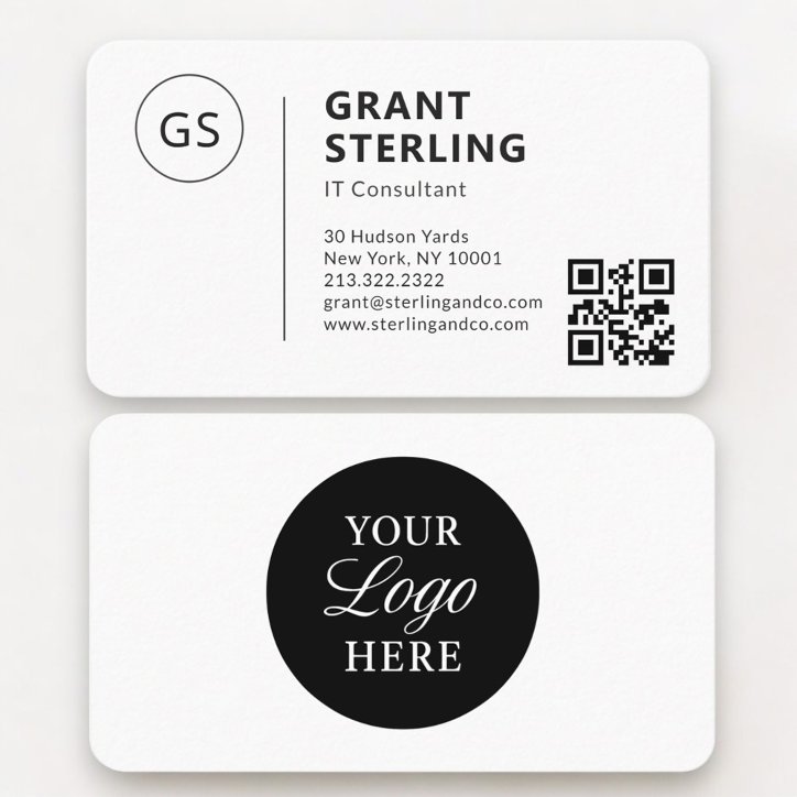 It Consultant QR Code Logo Professional Business Card