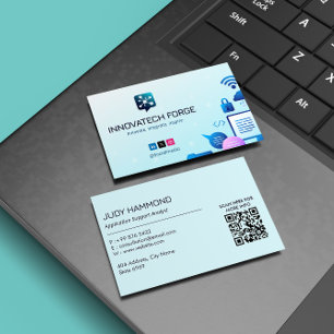 IT Consulting Business   Futuristic Bluelight Card