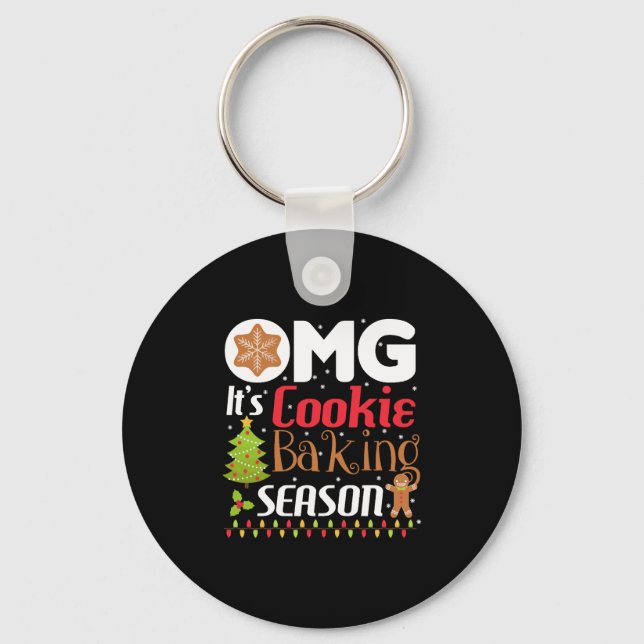 It Cookie Baking Christmas Season Funny Keychain (Front)