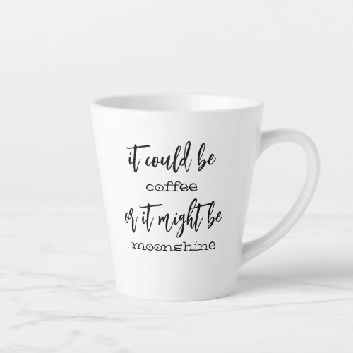 It could be coffee or it might be moonshine mug