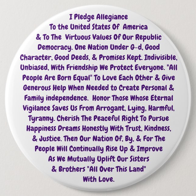 It covers our Heritage Very Well  Button (Front)