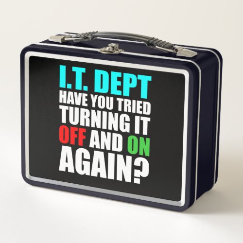 IT Department Computer Tech Software Programmer Metal Lunch Box