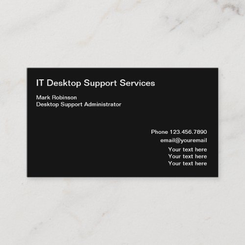 IT Desktop Support Specialist Business Card