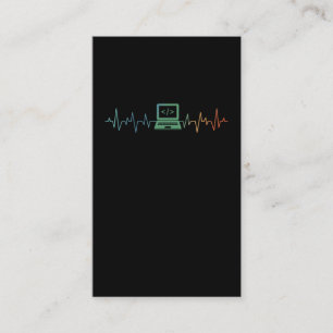 IT Developer Computer Heartbeat Software Coder Business Card