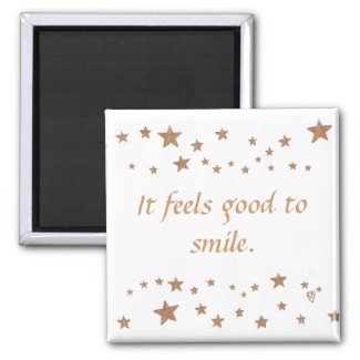It feels good to smile lively gold stars magnets