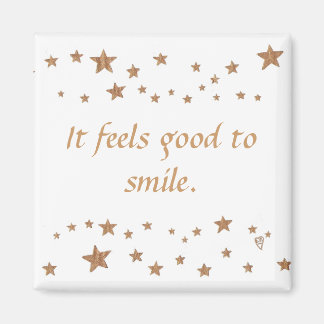 It feels good to smile lively gold stars magnets