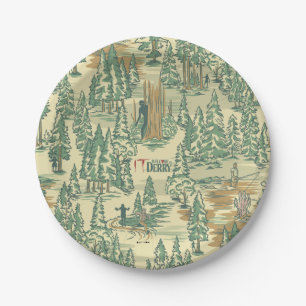 IT Forest Fishing Pattern Paper Plates