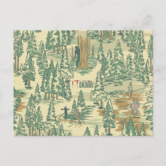 IT Forest Fishing Pattern Postcard (Front)
